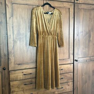 Gold velvet dress